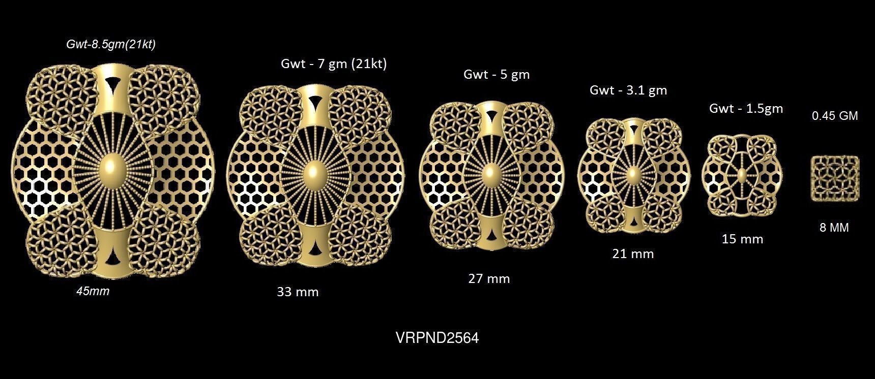 3DM-STL 109x6-SIZES- PENDANT FILES 3D Model Collection_26