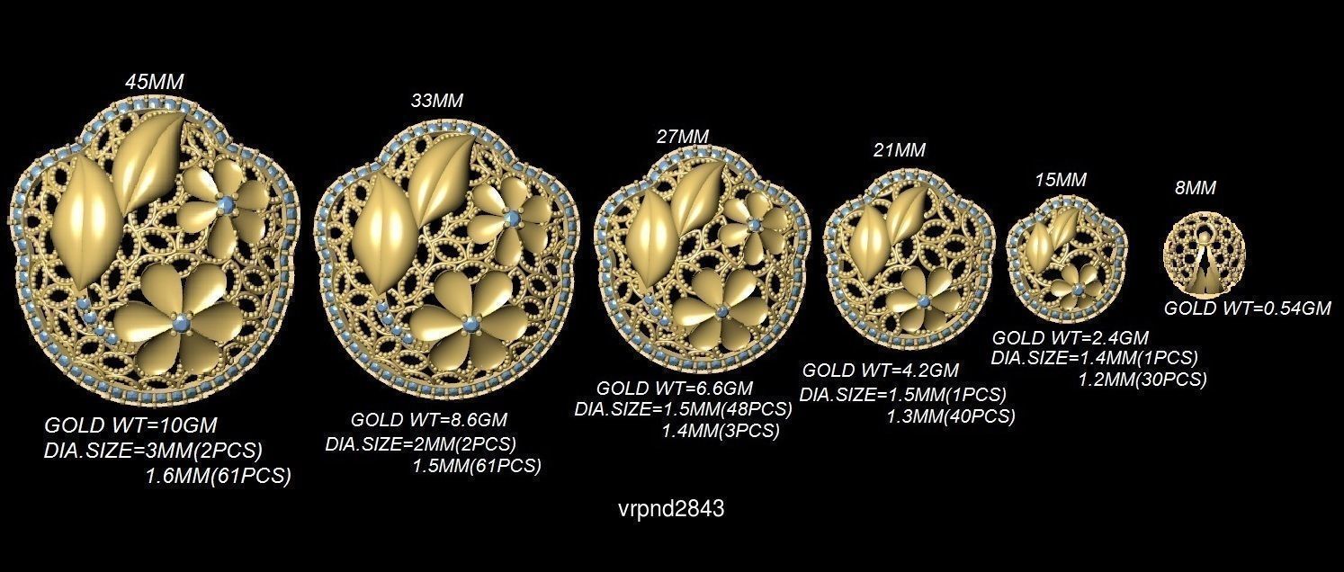 3DM-STL 109x6-SIZES- PENDANT FILES 3D Model Collection_31