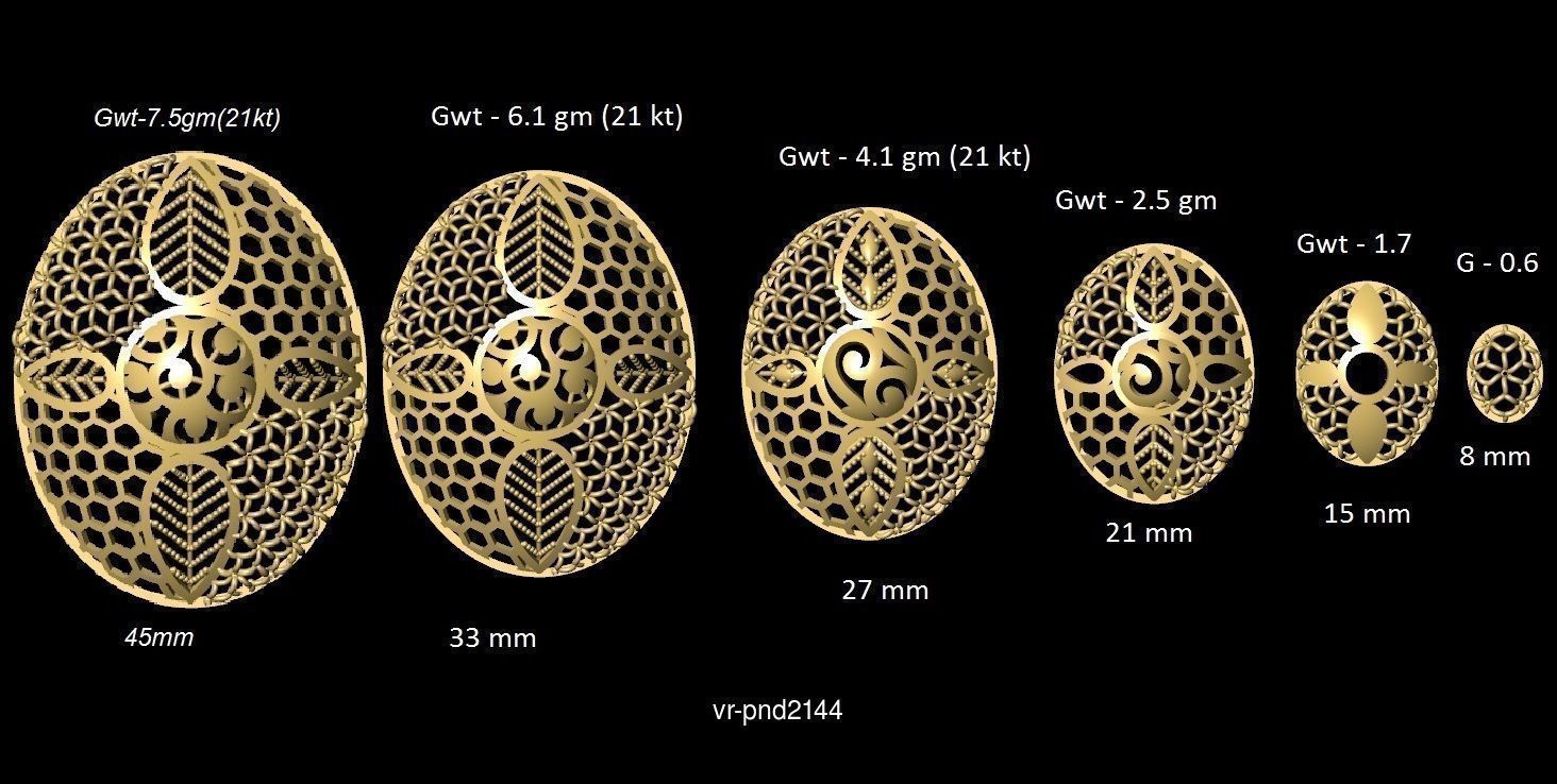 3DM-STL 109x6-SIZES- PENDANT FILES 3D Model Collection_85