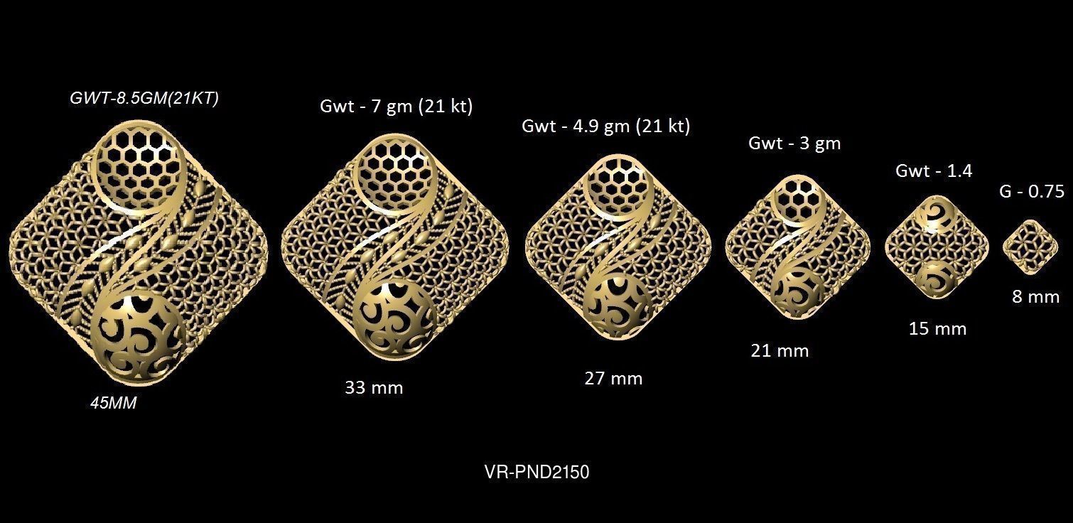 3DM-STL 109x6-SIZES- PENDANT FILES 3D Model Collection_118