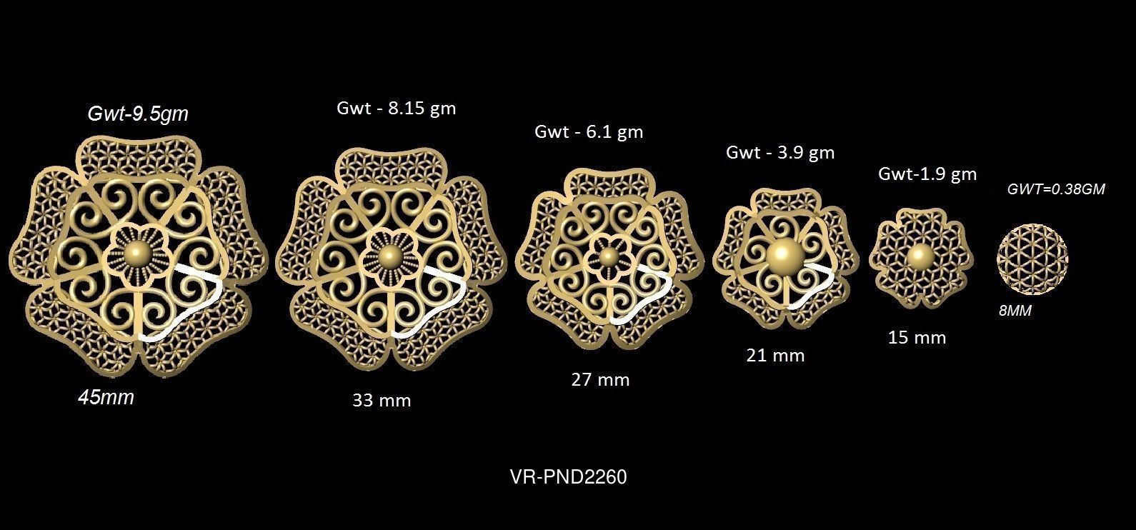 3DM-STL 109x6-SIZES- PENDANT FILES 3D Model Collection_100