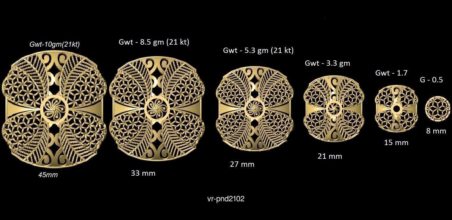 3DM-STL 109x6-SIZES- PENDANT FILES 3D Model Collection_109