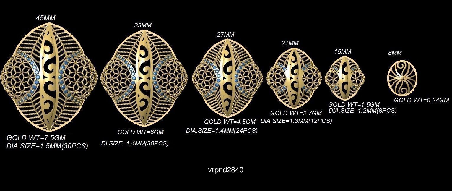 3DM-STL 109x6-SIZES- PENDANT FILES 3D Model Collection_37