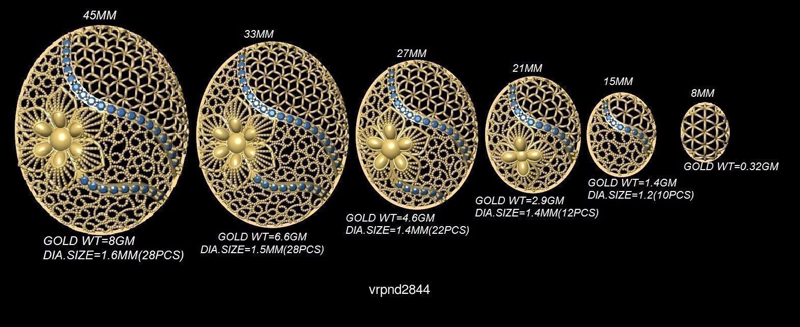 3DM-STL 109x6-SIZES- PENDANT FILES 3D Model Collection_29