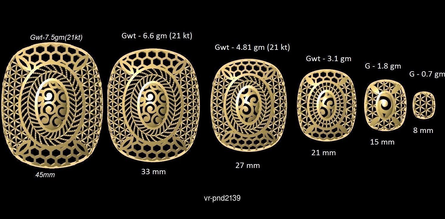 3DM-STL 109x6-SIZES- PENDANT FILES 3D Model Collection_93