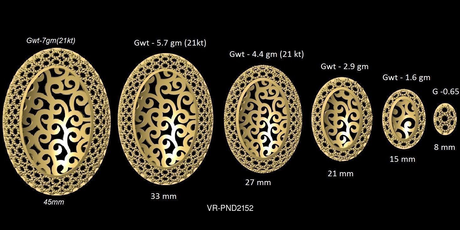 3DM-STL 109x6-SIZES- PENDANT FILES 3D Model Collection_114