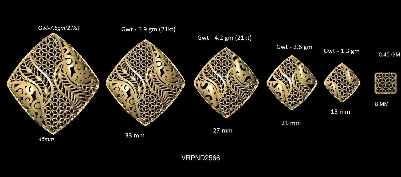 3DM-STL 109x6-SIZES- PENDANT FILES 3D Model Collection_22