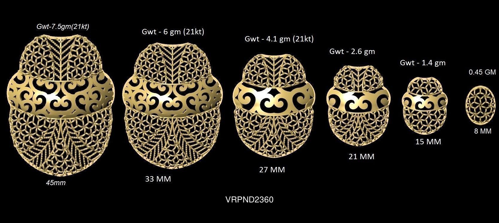 3DM-STL 109x6-SIZES- PENDANT FILES 3D Model Collection_42