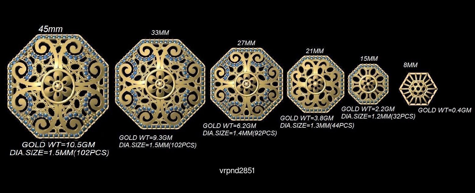 3DM-STL 109x6-SIZES- PENDANT FILES 3D Model Collection_19