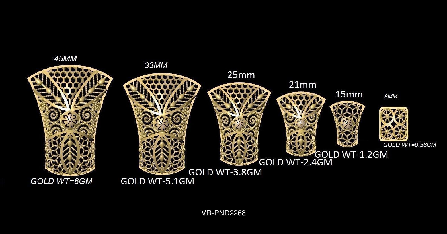 3DM-STL 109x6-SIZES- PENDANT FILES 3D Model Collection_86