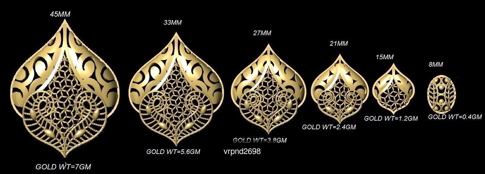 3DM-STL 109x6-SIZES- PENDANT FILES 3D Model Collection_47