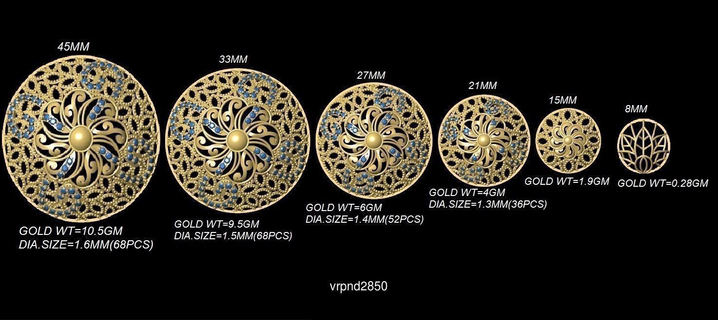 3DM-STL 109x6-SIZES- PENDANT FILES 3D Model Collection_21