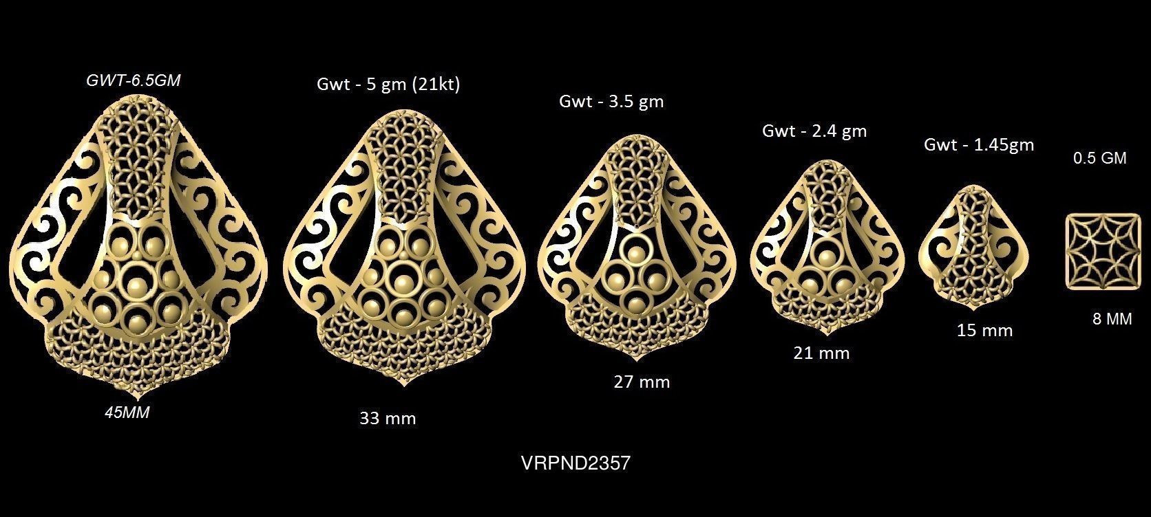 3DM-STL 109x6-SIZES- PENDANT FILES 3D Model Collection_48