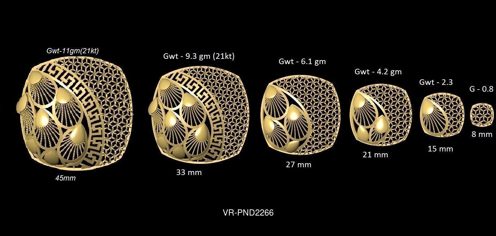 3DM-STL 109x6-SIZES- PENDANT FILES 3D Model Collection_90