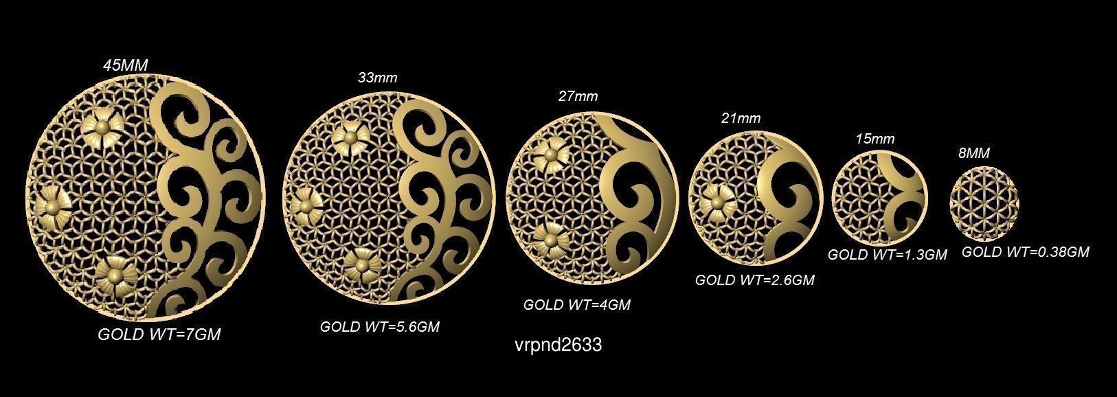 3DM-STL 109x6-SIZES- PENDANT FILES 3D Model Collection_63