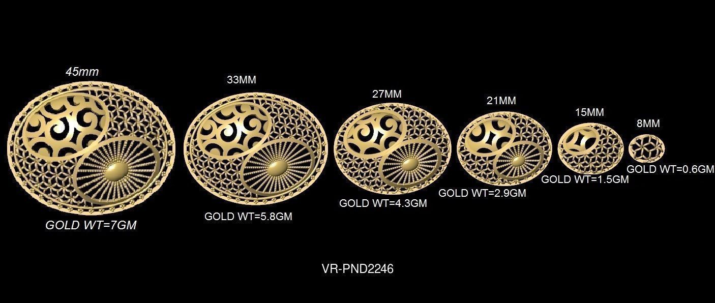 3DM-STL 109x6-SIZES- PENDANT FILES 3D Model Collection_110