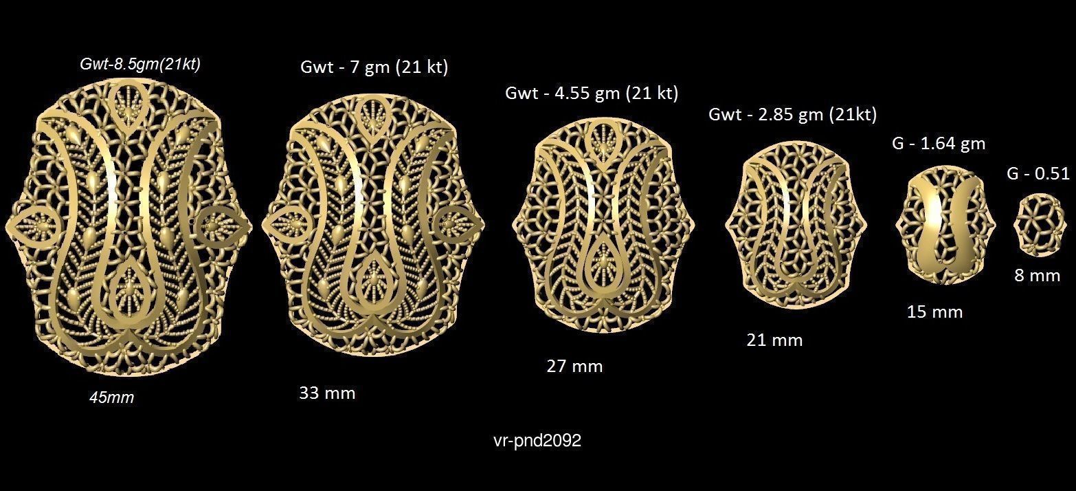 3DM-STL 109x6-SIZES- PENDANT FILES 3D Model Collection_117