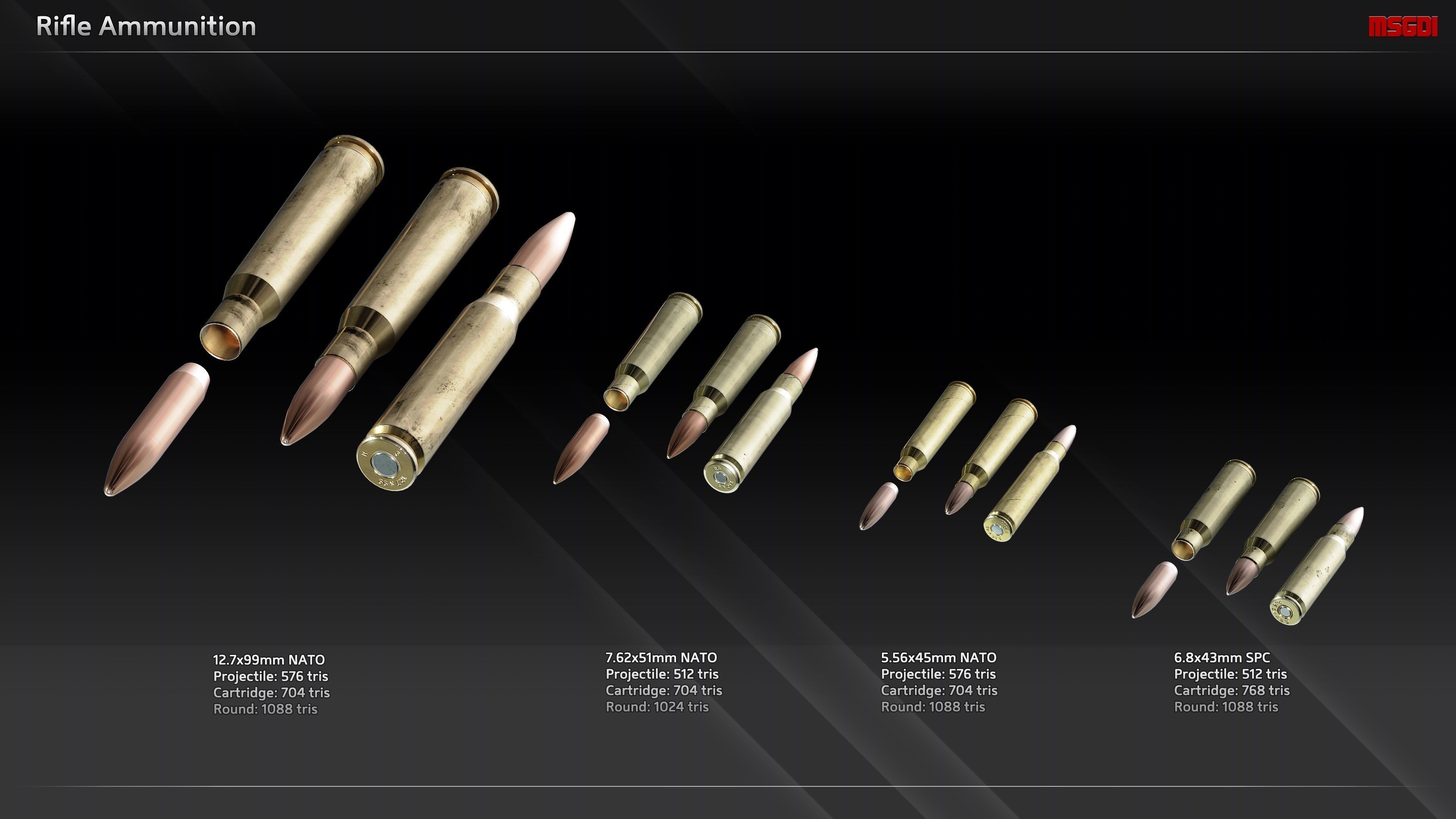NATO Ammunition Low-poly 3D model_1