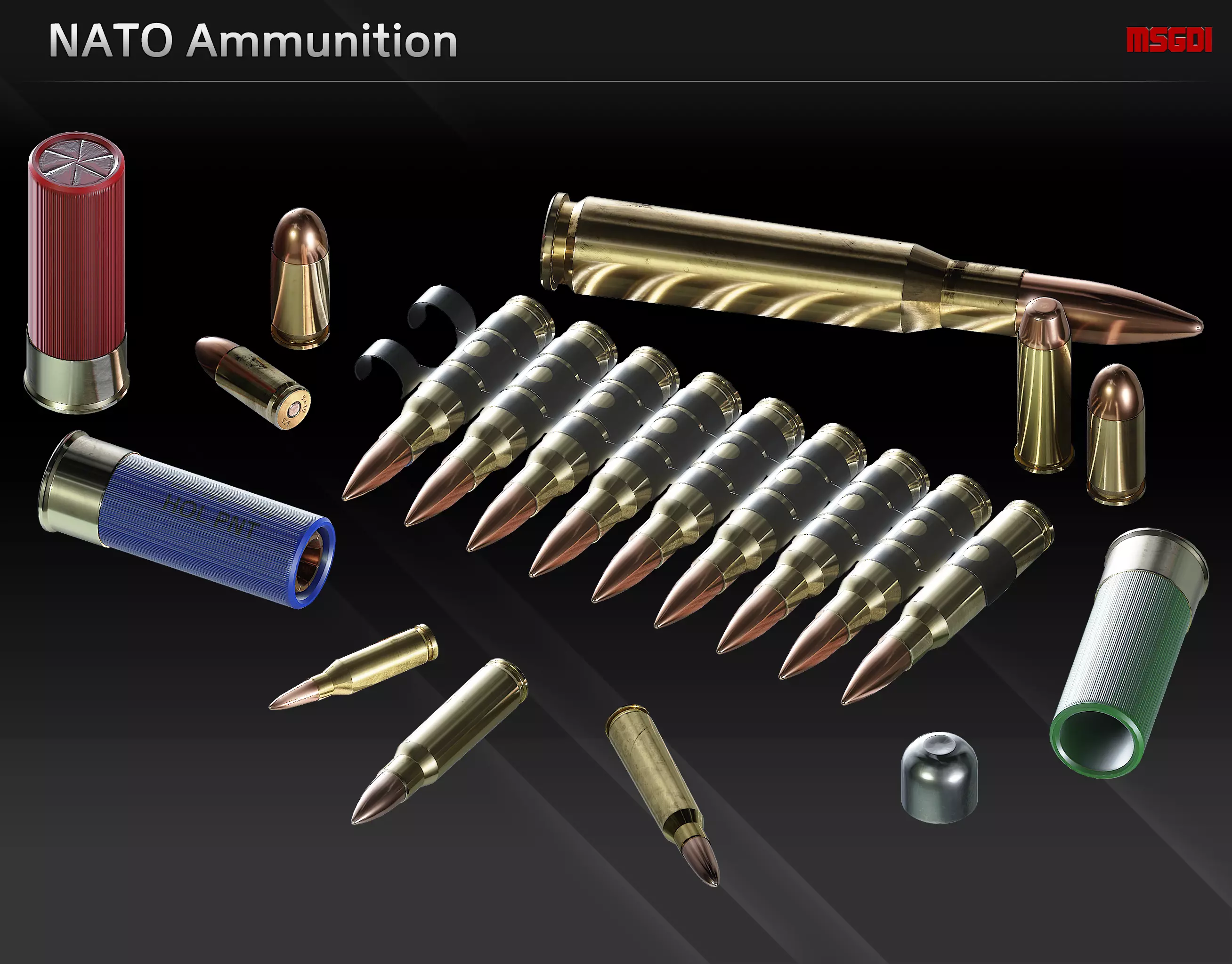 NATO Ammunition Low-poly 3D model_0