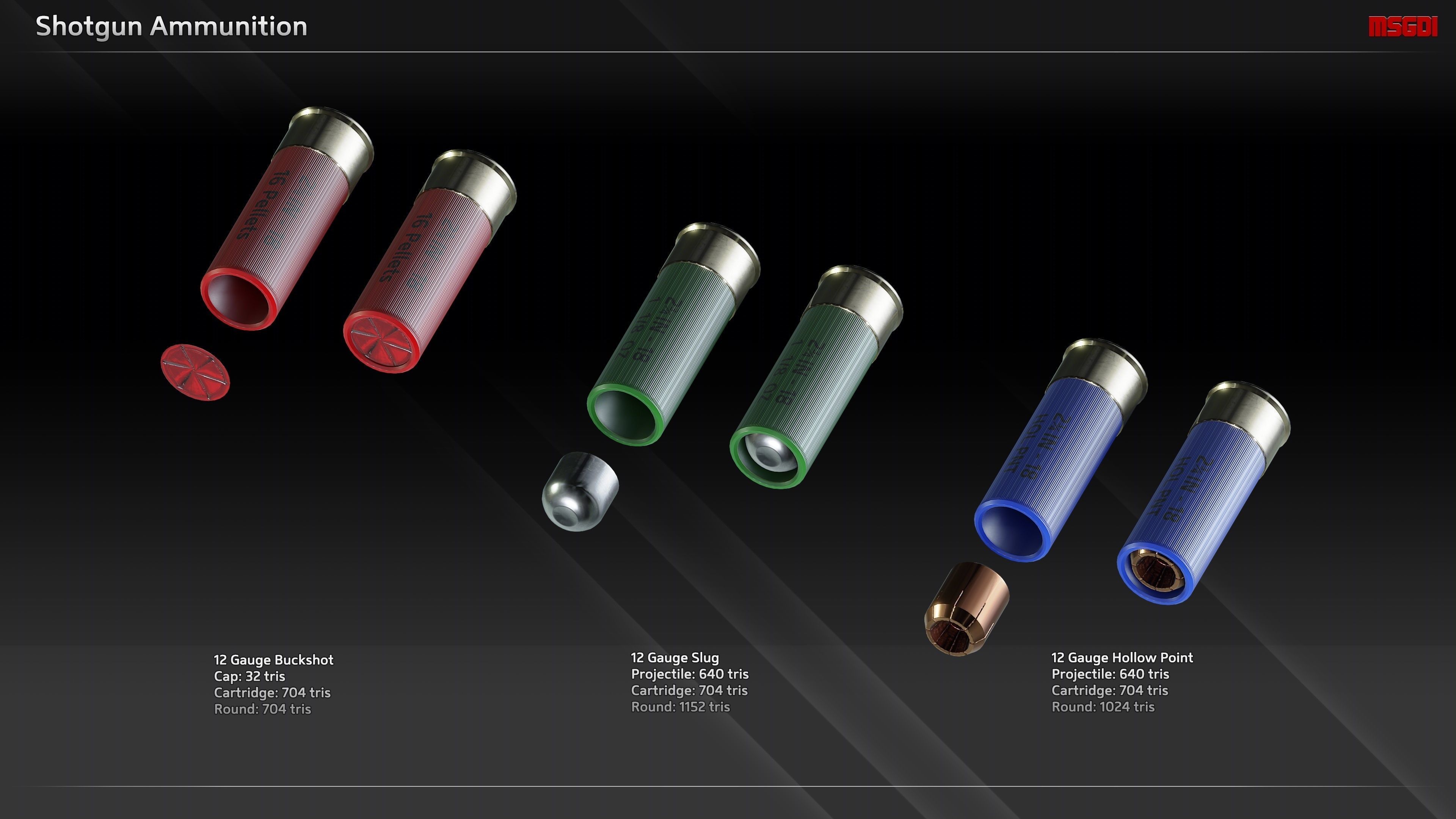 NATO Ammunition Low-poly 3D model_3