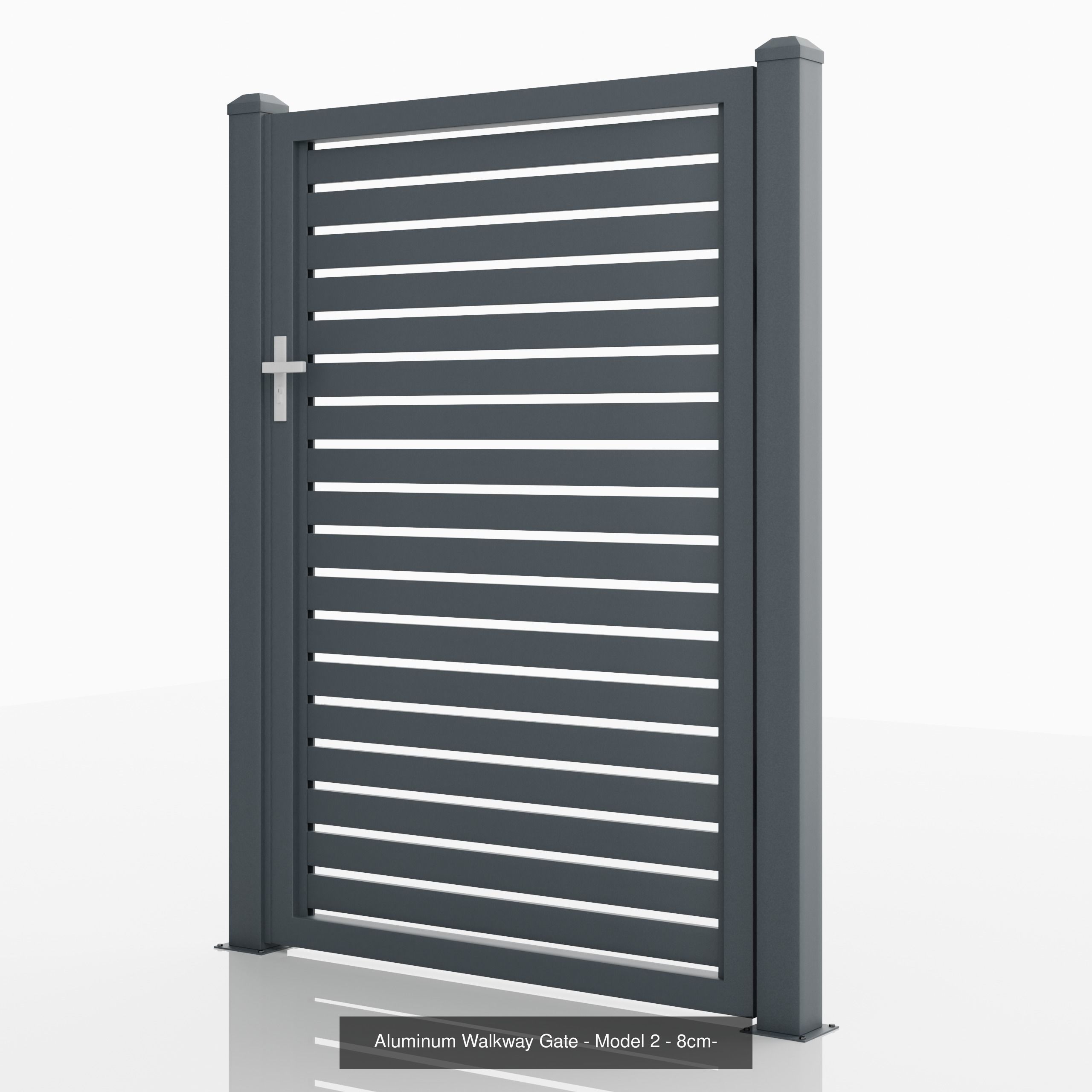 Aluminum Fence Model 2 8cm 3D Model Collection_4