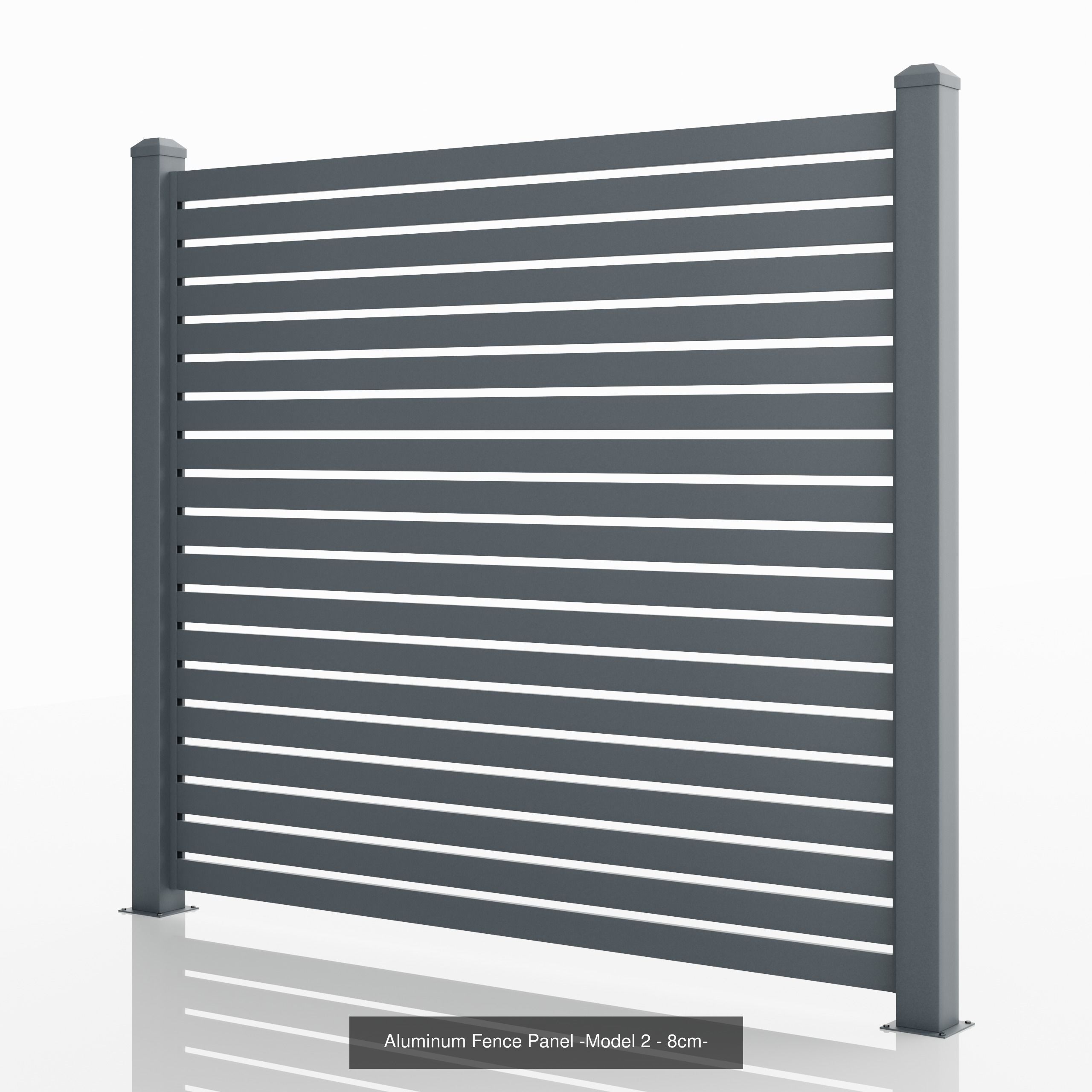 Aluminum Fence Model 2 8cm 3D Model Collection_3