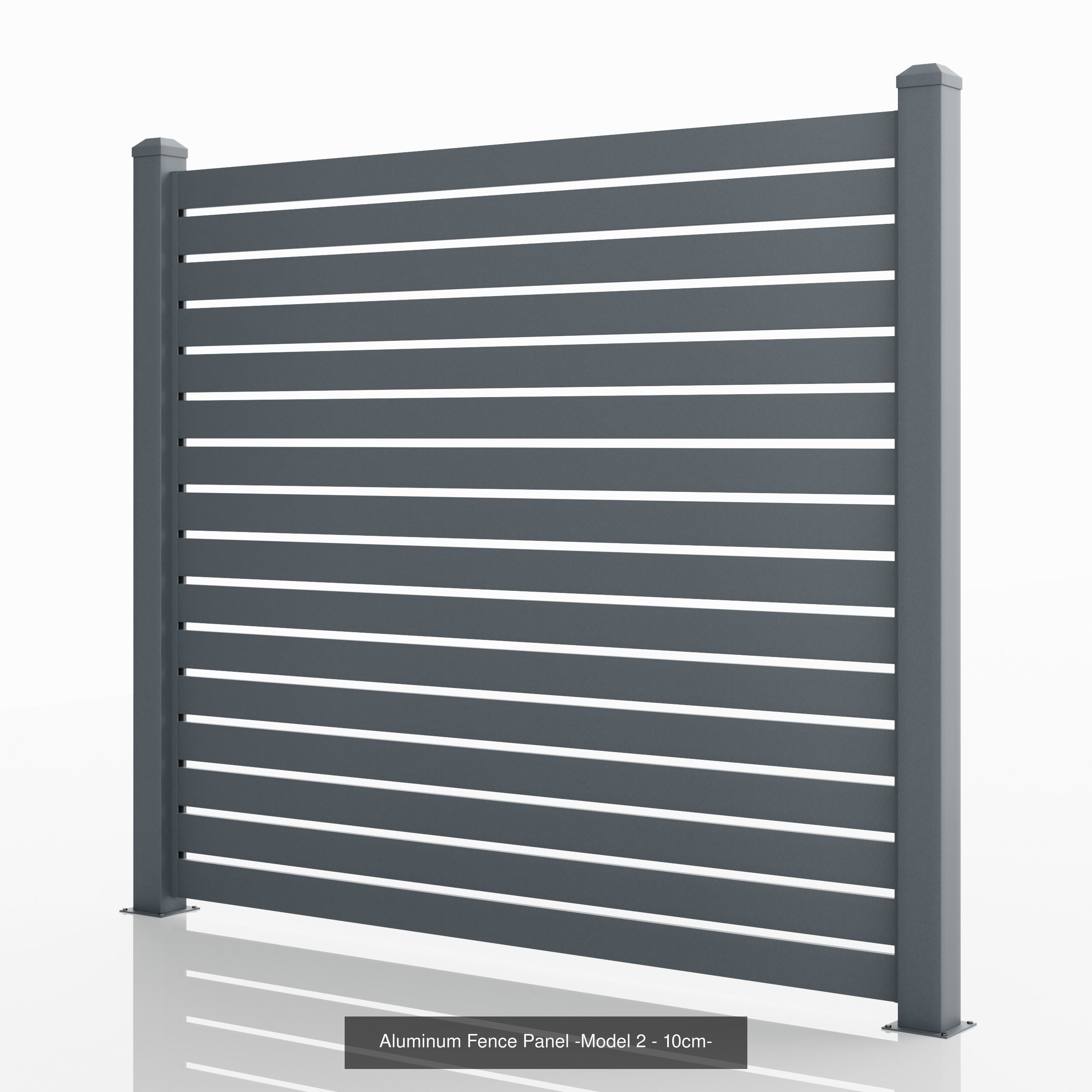 Aluminum Fence Model 2 10cm 3D Model Collection_3