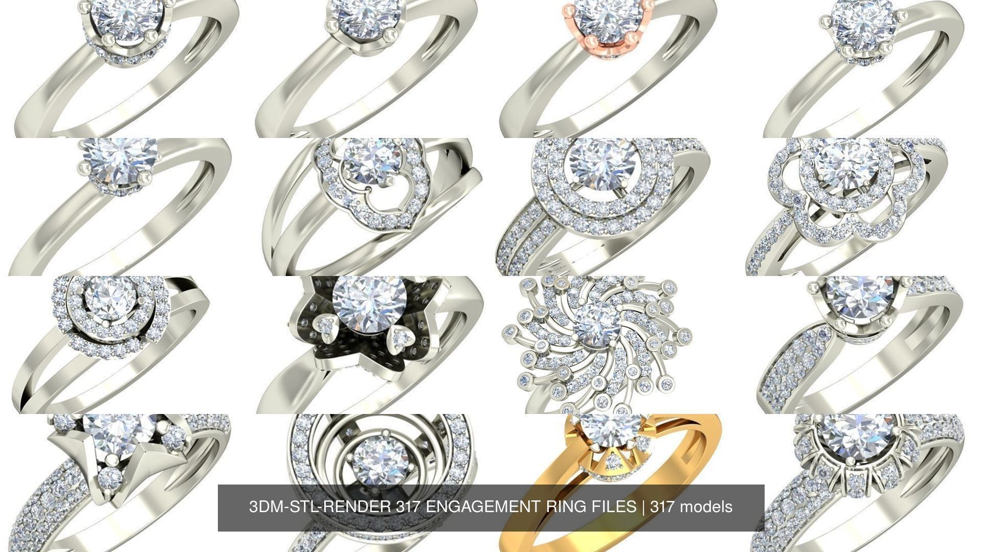 3DM-STL-RENDER 317 ENGAGEMENT RING FILES 3D Model Collection_26
