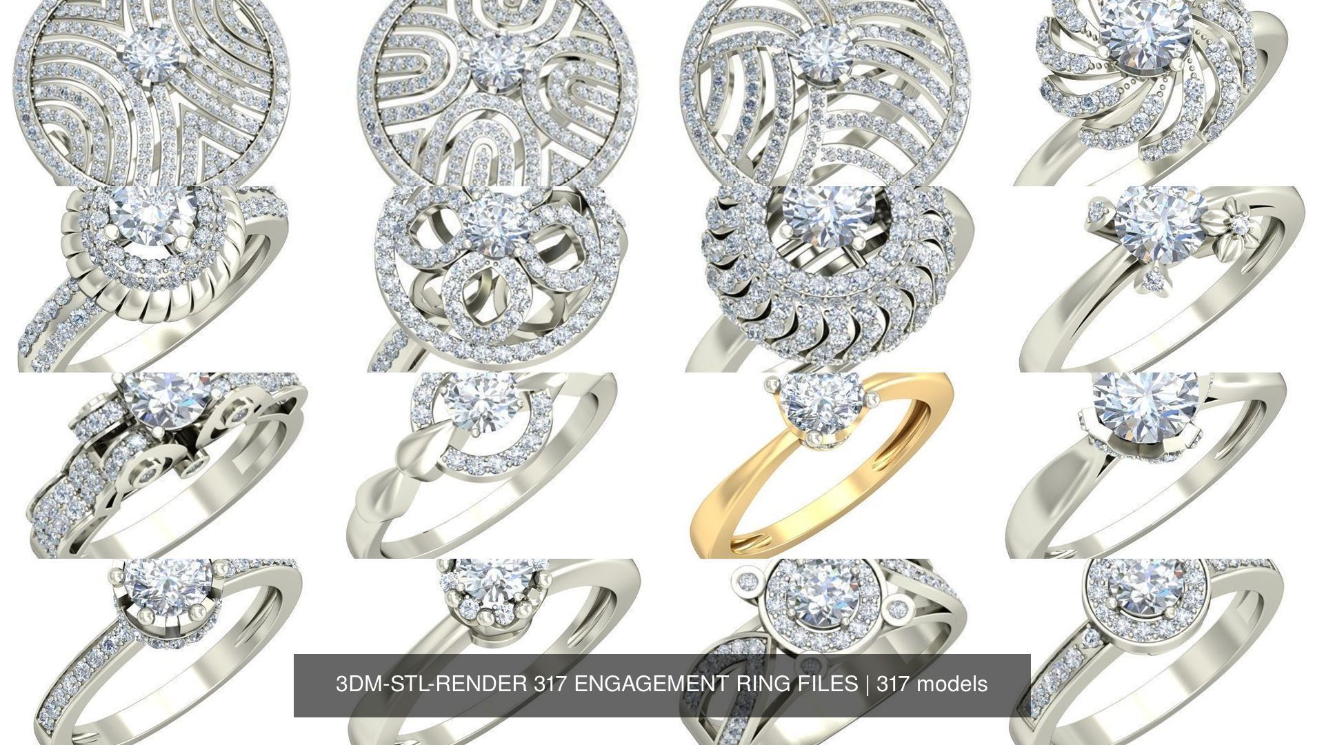 3DM-STL-RENDER 317 ENGAGEMENT RING FILES 3D Model Collection_11