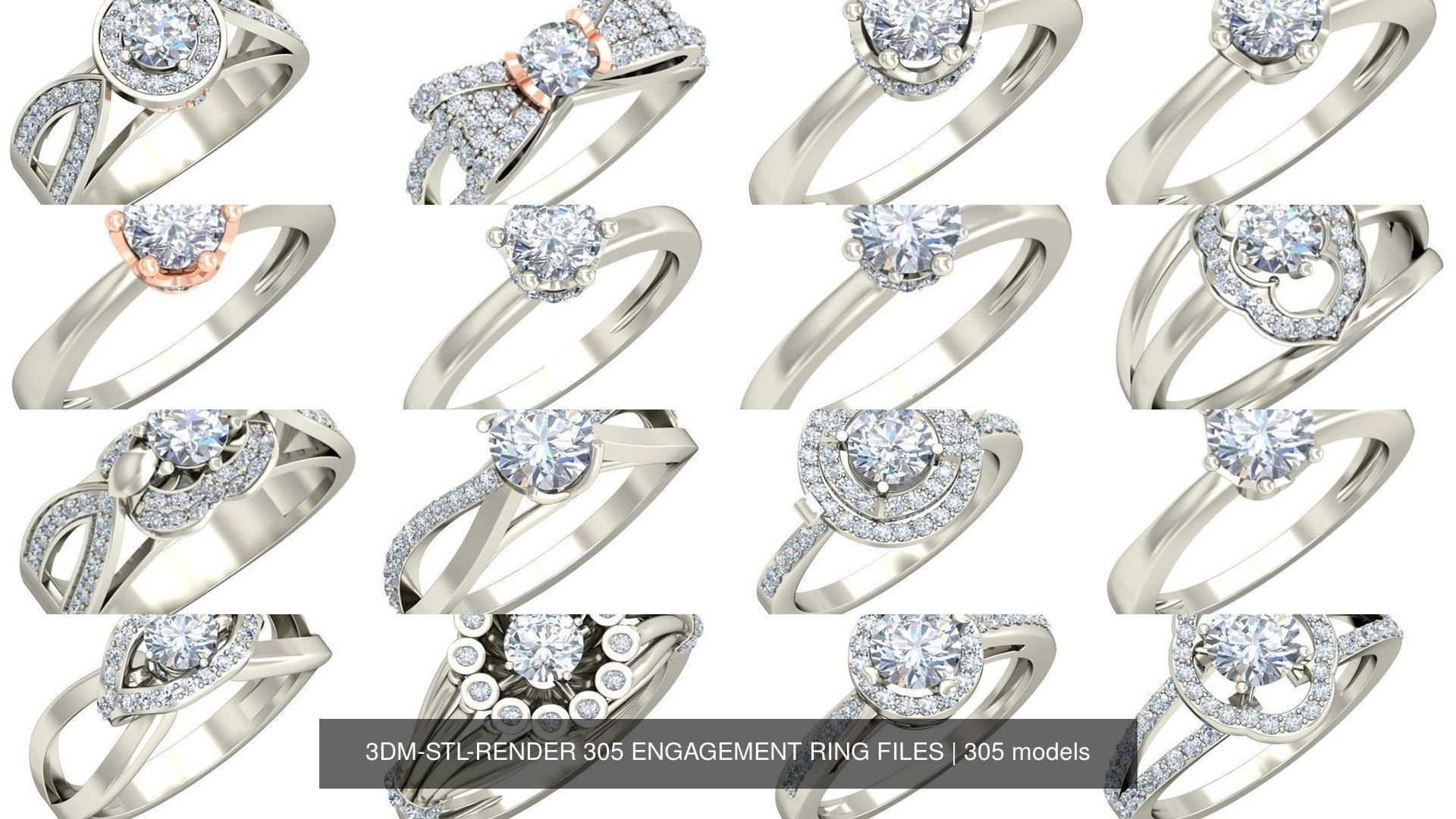 3DM-STL-RENDER 317 ENGAGEMENT RING FILES 3D Model Collection_36