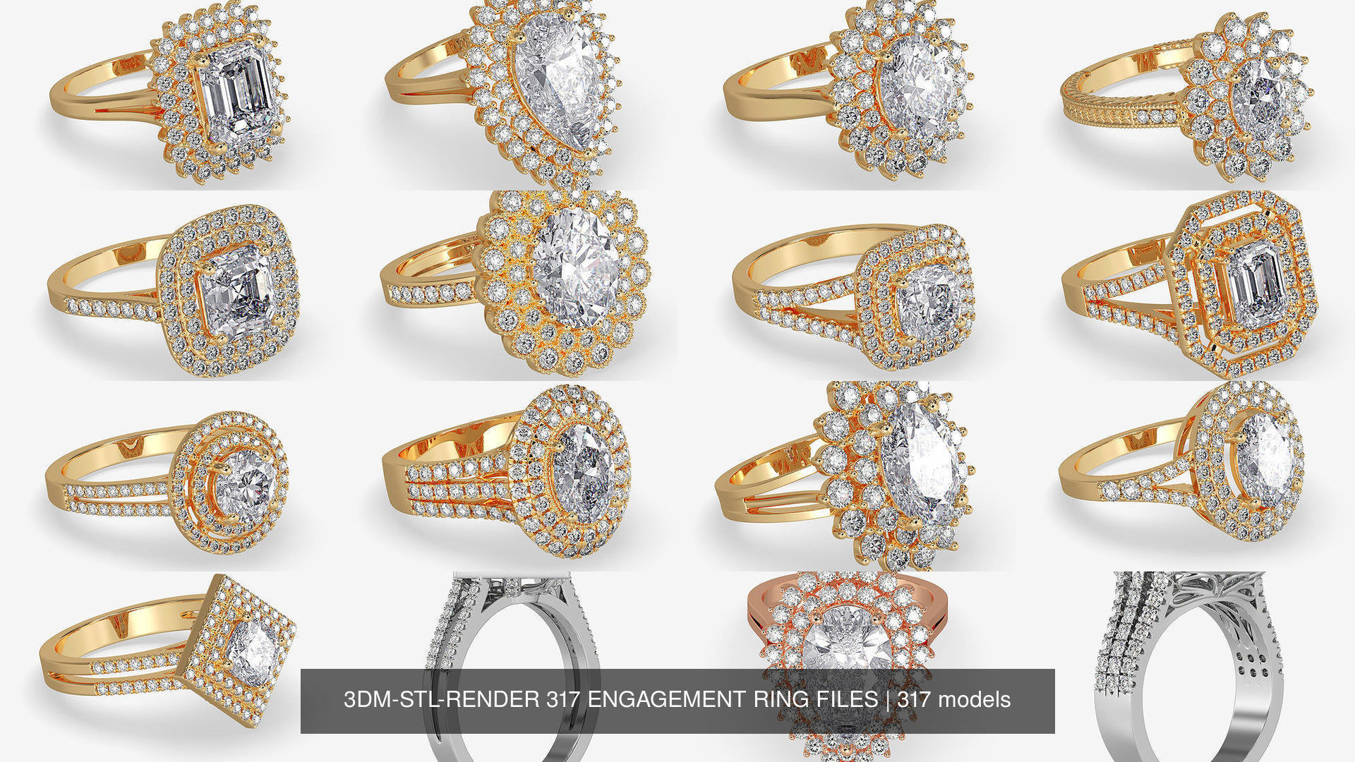 3DM-STL-RENDER 317 ENGAGEMENT RING FILES 3D Model Collection_75