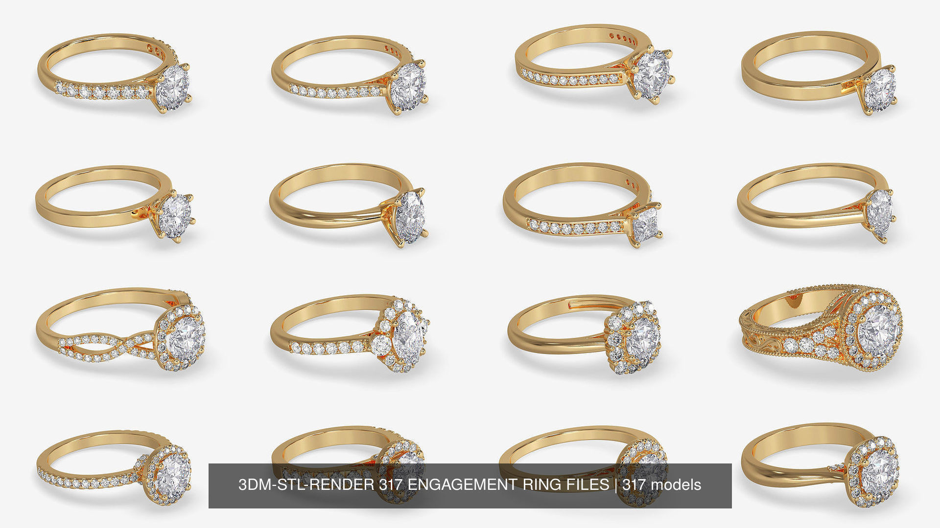 3DM-STL-RENDER 317 ENGAGEMENT RING FILES 3D Model Collection_58