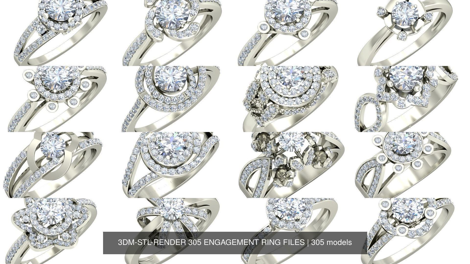 3DM-STL-RENDER 317 ENGAGEMENT RING FILES 3D Model Collection_40