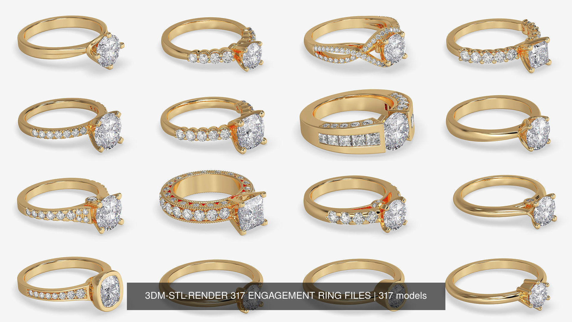 3DM-STL-RENDER 317 ENGAGEMENT RING FILES 3D Model Collection_35
