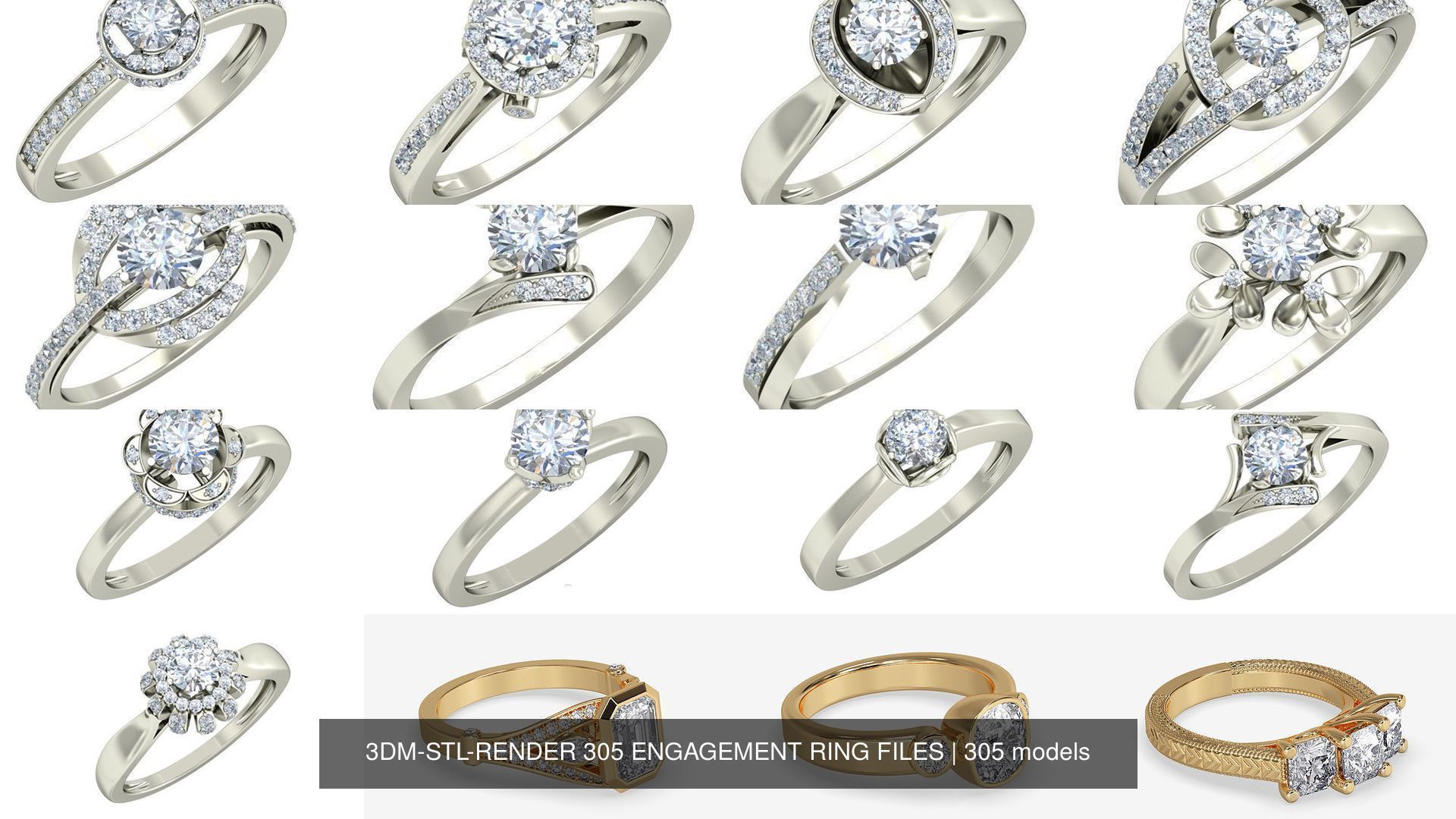 3DM-STL-RENDER 317 ENGAGEMENT RING FILES 3D Model Collection_50