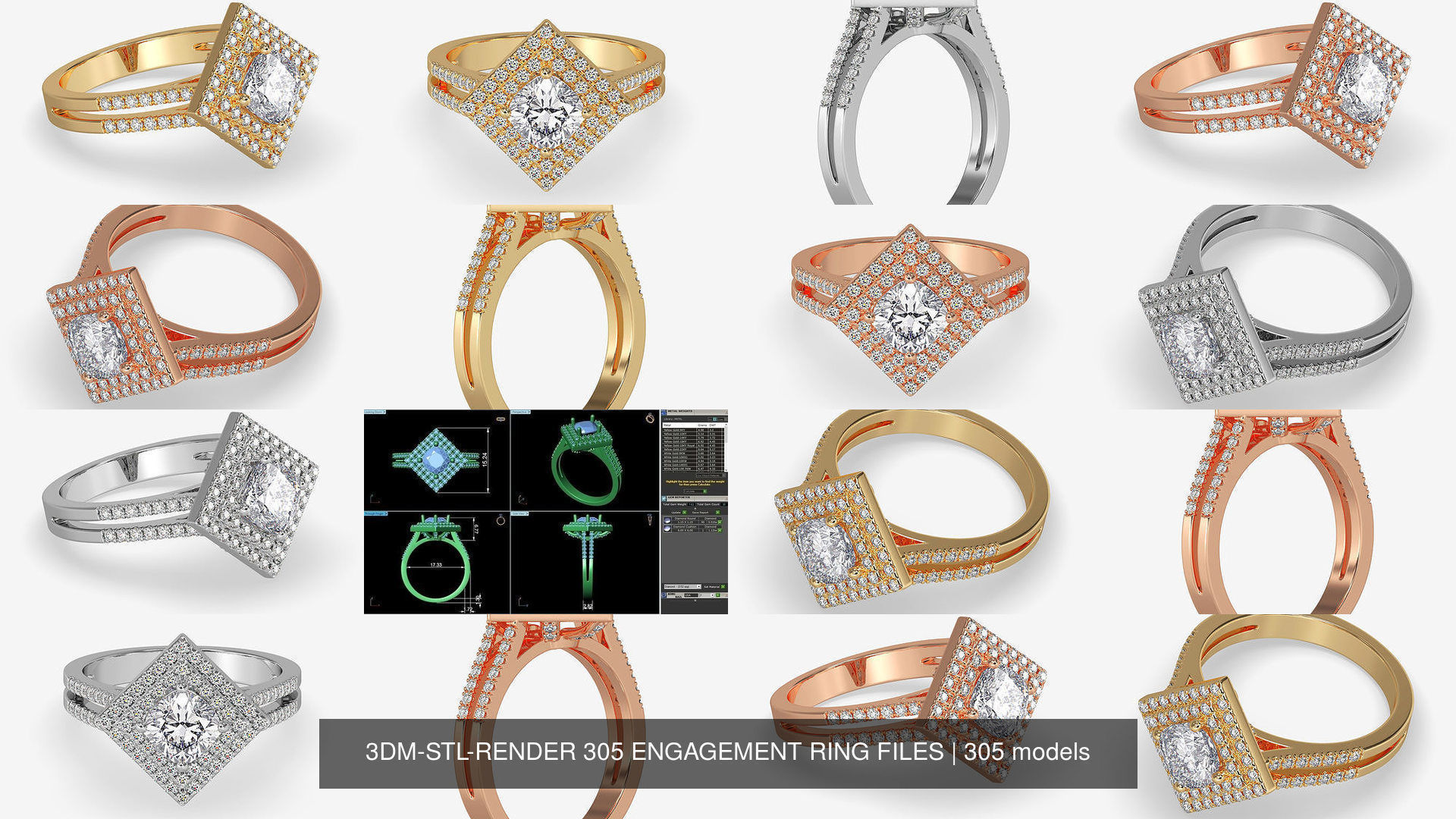 3DM-STL-RENDER 317 ENGAGEMENT RING FILES 3D Model Collection_94