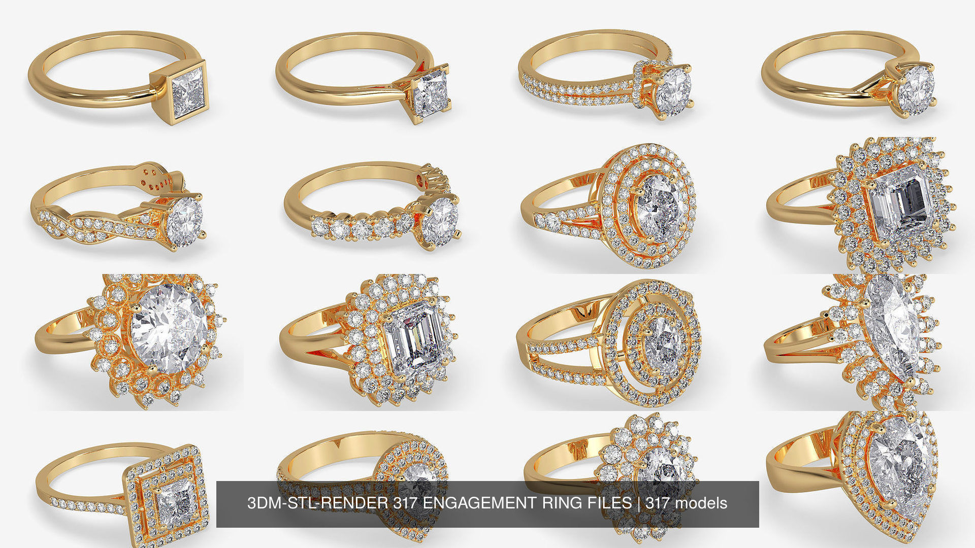 3DM-STL-RENDER 317 ENGAGEMENT RING FILES 3D Model Collection_37
