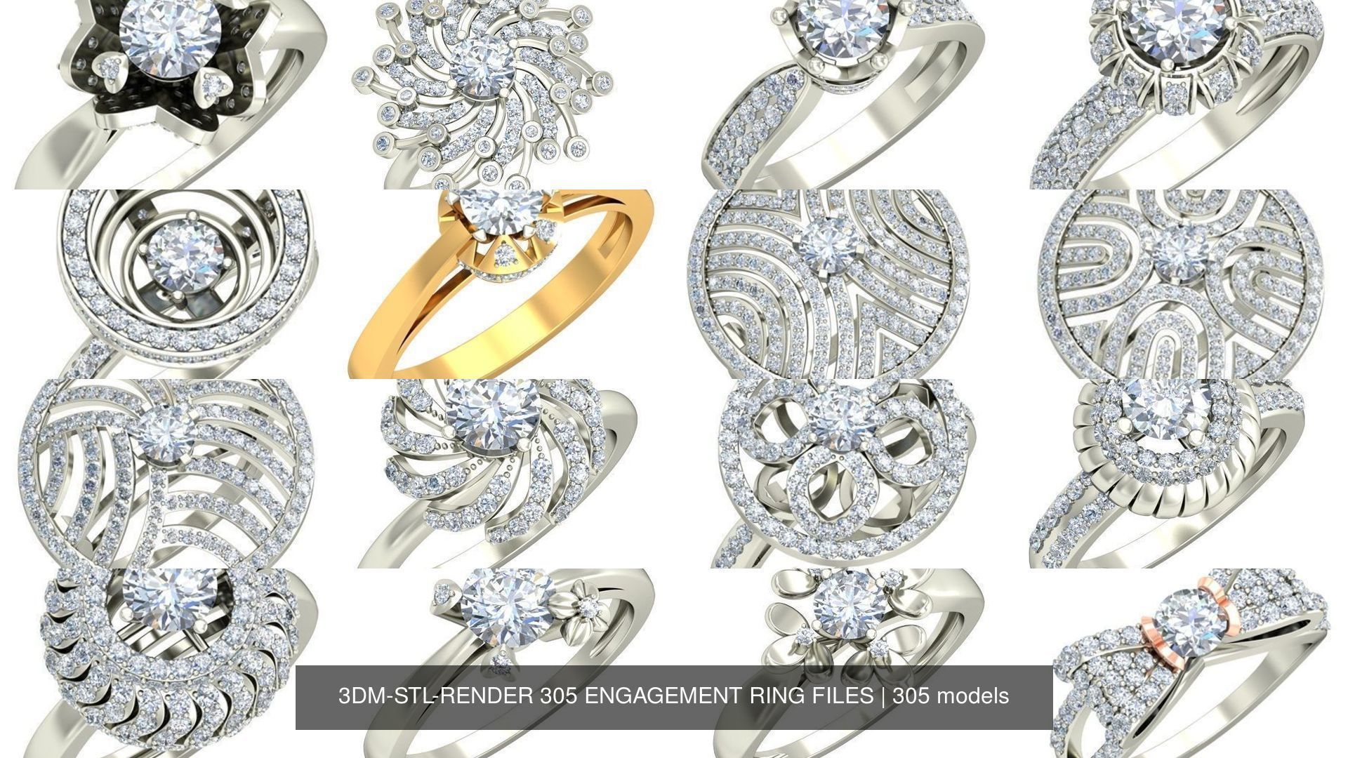 3DM-STL-RENDER 317 ENGAGEMENT RING FILES 3D Model Collection_47