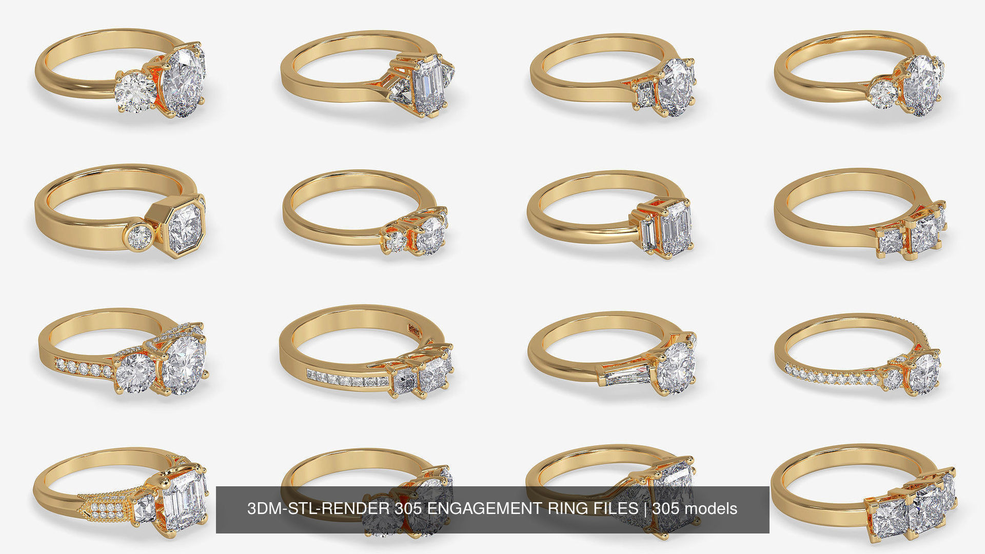 3DM-STL-RENDER 317 ENGAGEMENT RING FILES 3D Model Collection_83