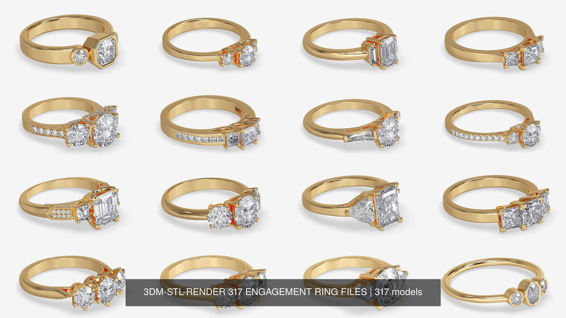 3DM-STL-RENDER 317 ENGAGEMENT RING FILES 3D Model Collection_21