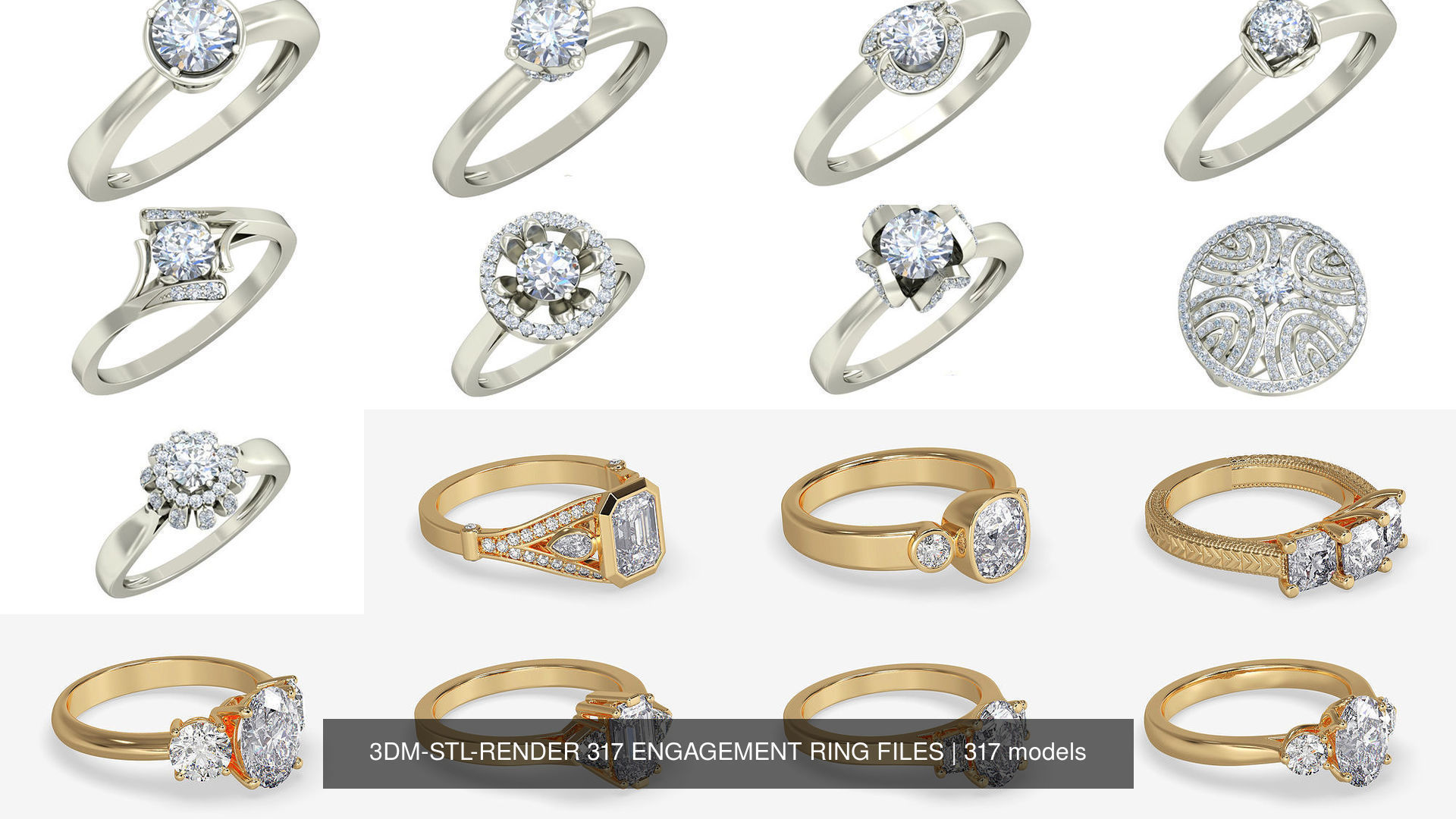 3DM-STL-RENDER 317 ENGAGEMENT RING FILES 3D Model Collection_19