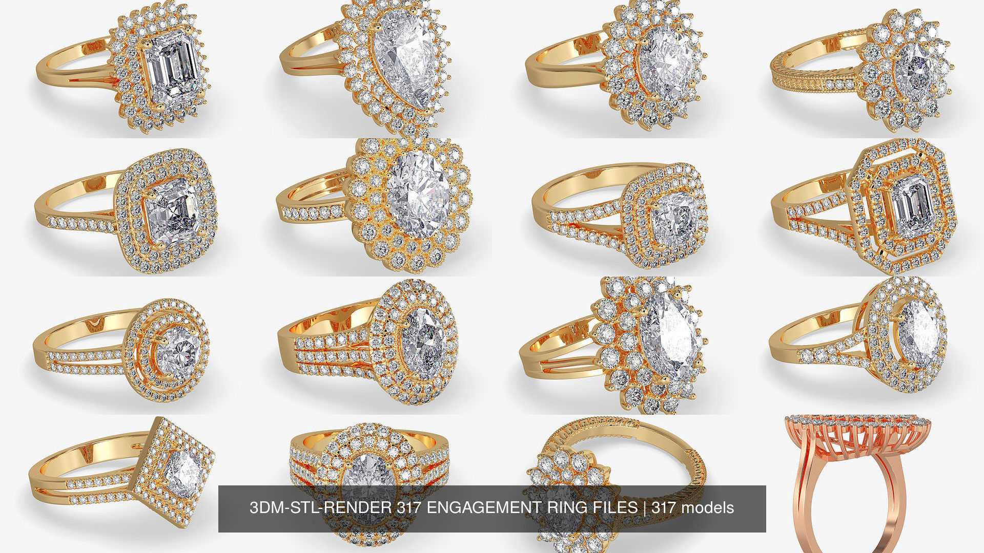 3DM-STL-RENDER 317 ENGAGEMENT RING FILES 3D Model Collection_39