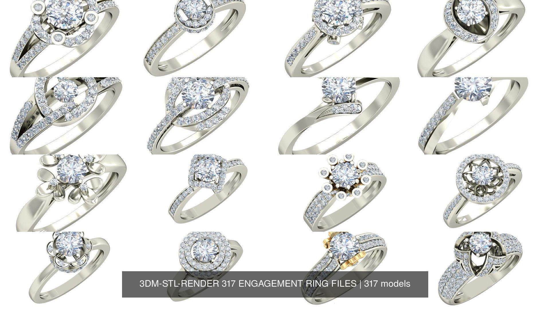 3DM-STL-RENDER 317 ENGAGEMENT RING FILES 3D Model Collection_17