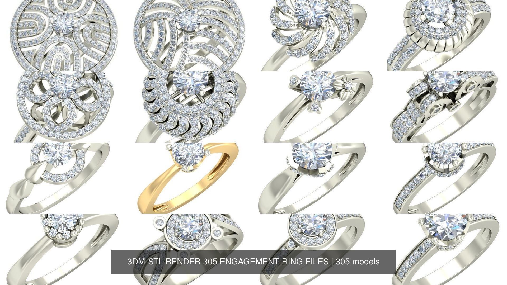3DM-STL-RENDER 317 ENGAGEMENT RING FILES 3D Model Collection_45