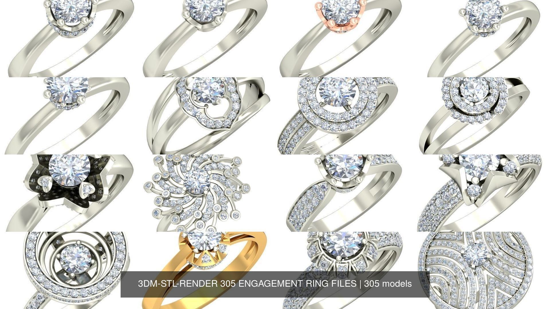3DM-STL-RENDER 317 ENGAGEMENT RING FILES 3D Model Collection_46