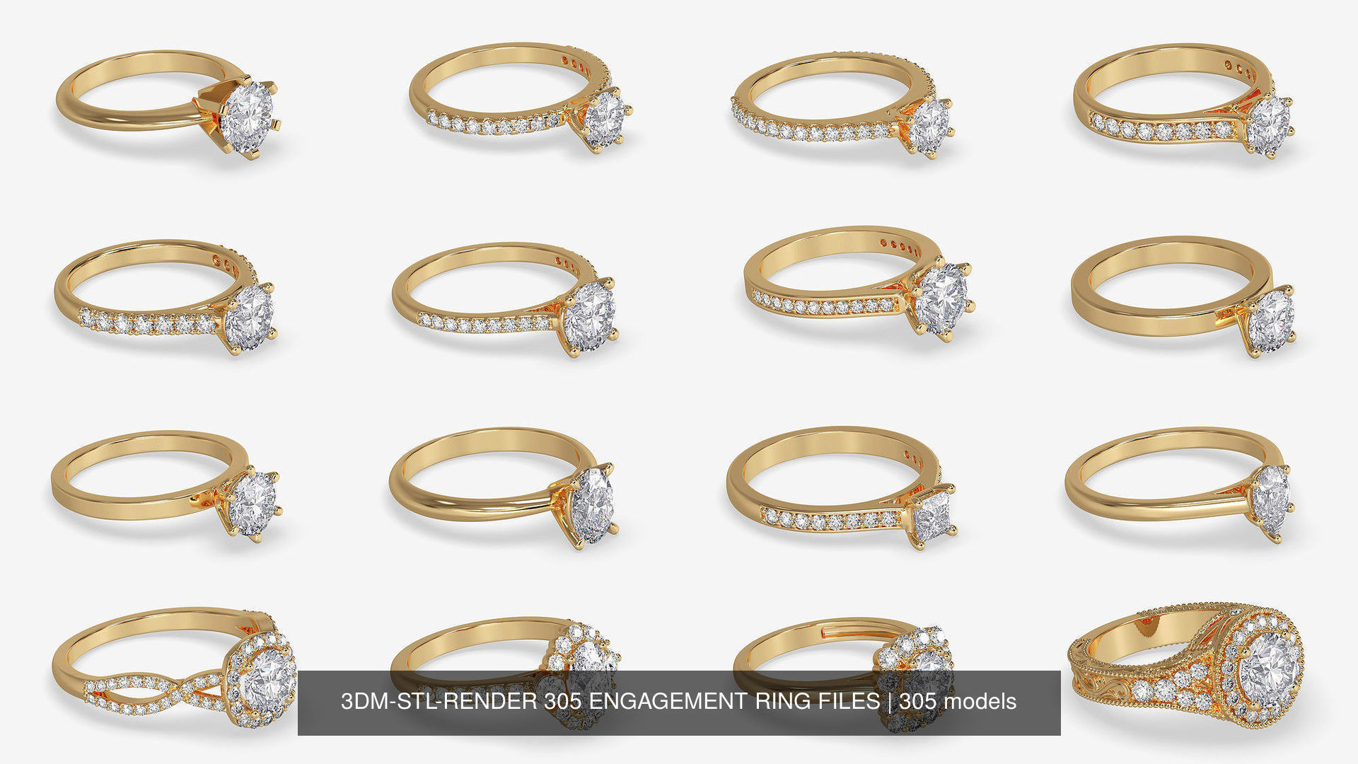 3DM-STL-RENDER 317 ENGAGEMENT RING FILES 3D Model Collection_89