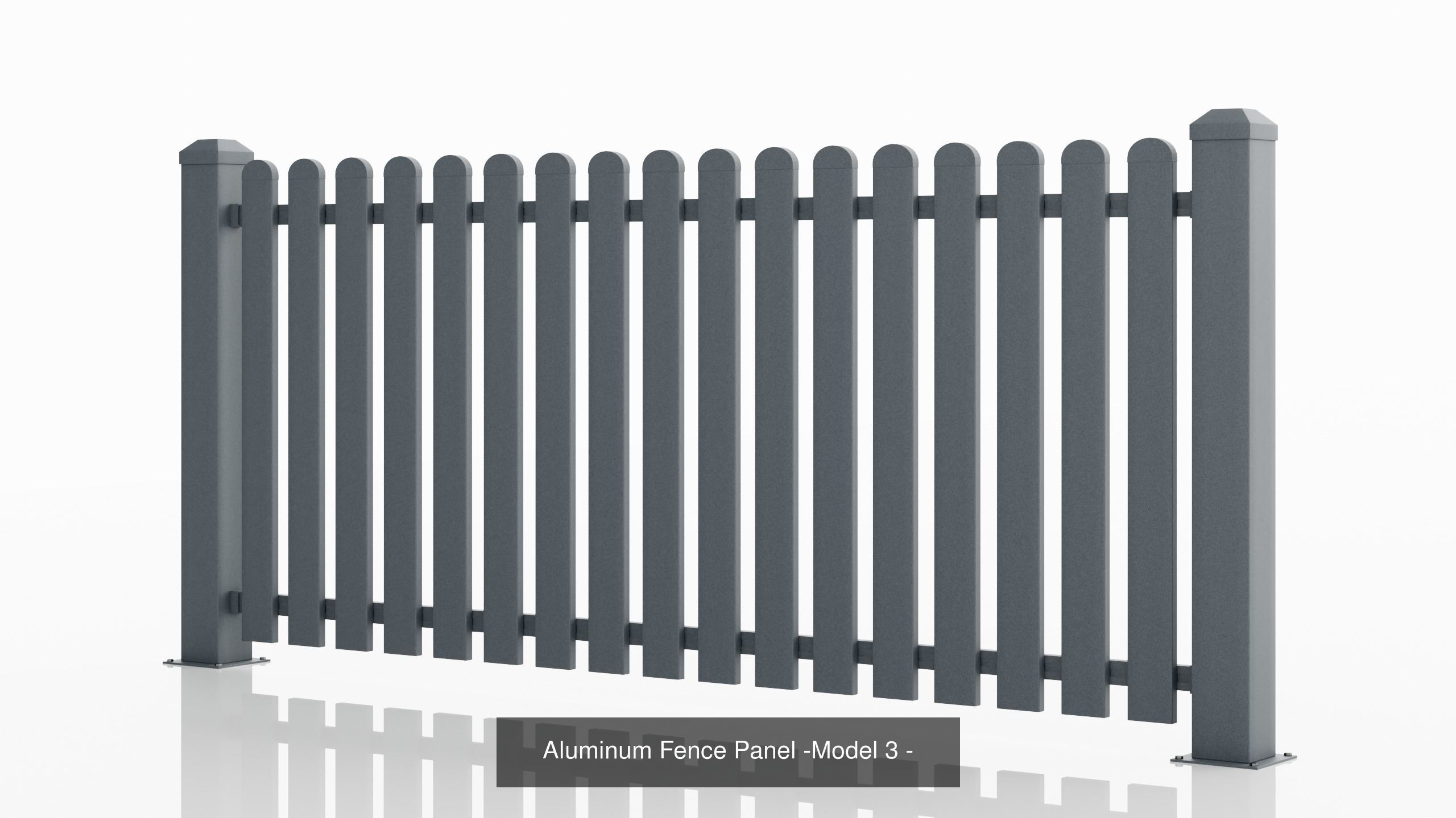 Aluminum Fence Model 3 3D Model Collection_4