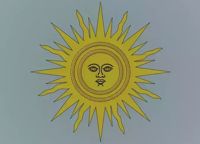 Sol Invictus Symbol 3D Model