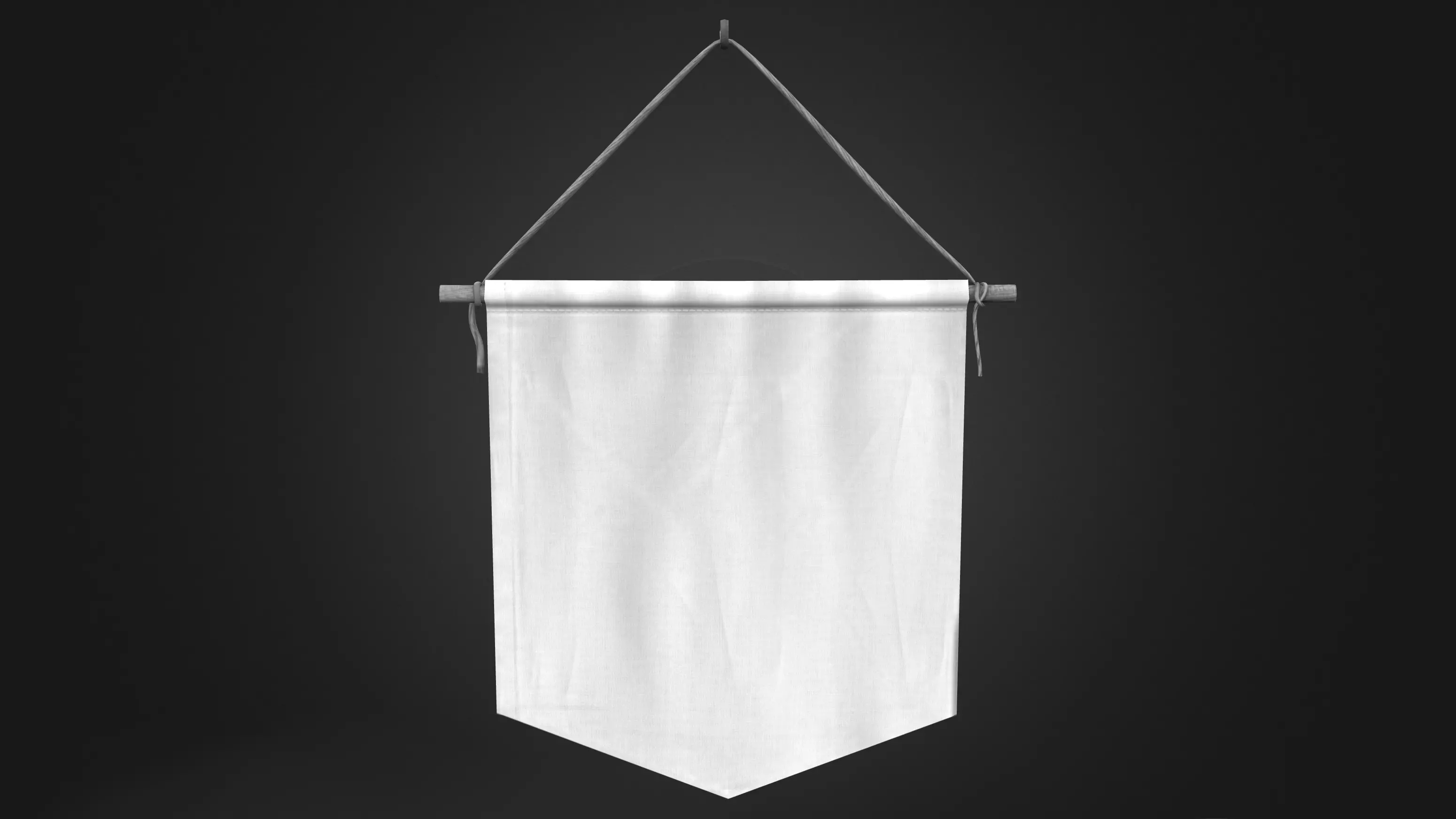 Wall Hanging Banners 1 Low-poly 3D model_0