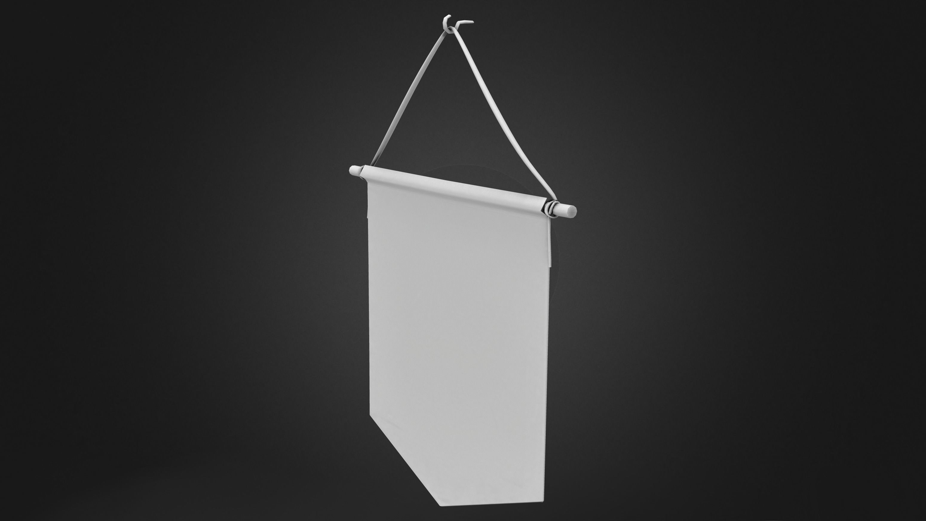 Wall Hanging Banners 1 Low-poly 3D model_6